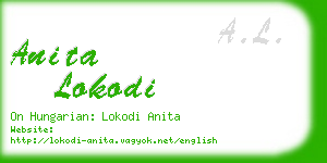 anita lokodi business card